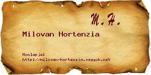 Milovan Hortenzia névjegykártya
